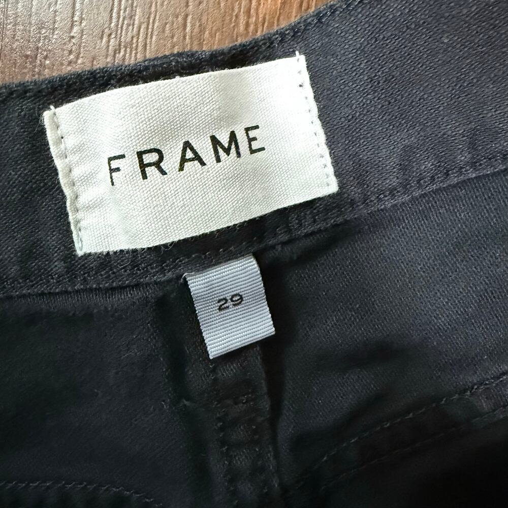 Frame Moto Zip Crop Pants Washed Black Sz 29 Grunge Punk Biker Goth - Picture 7 of 8